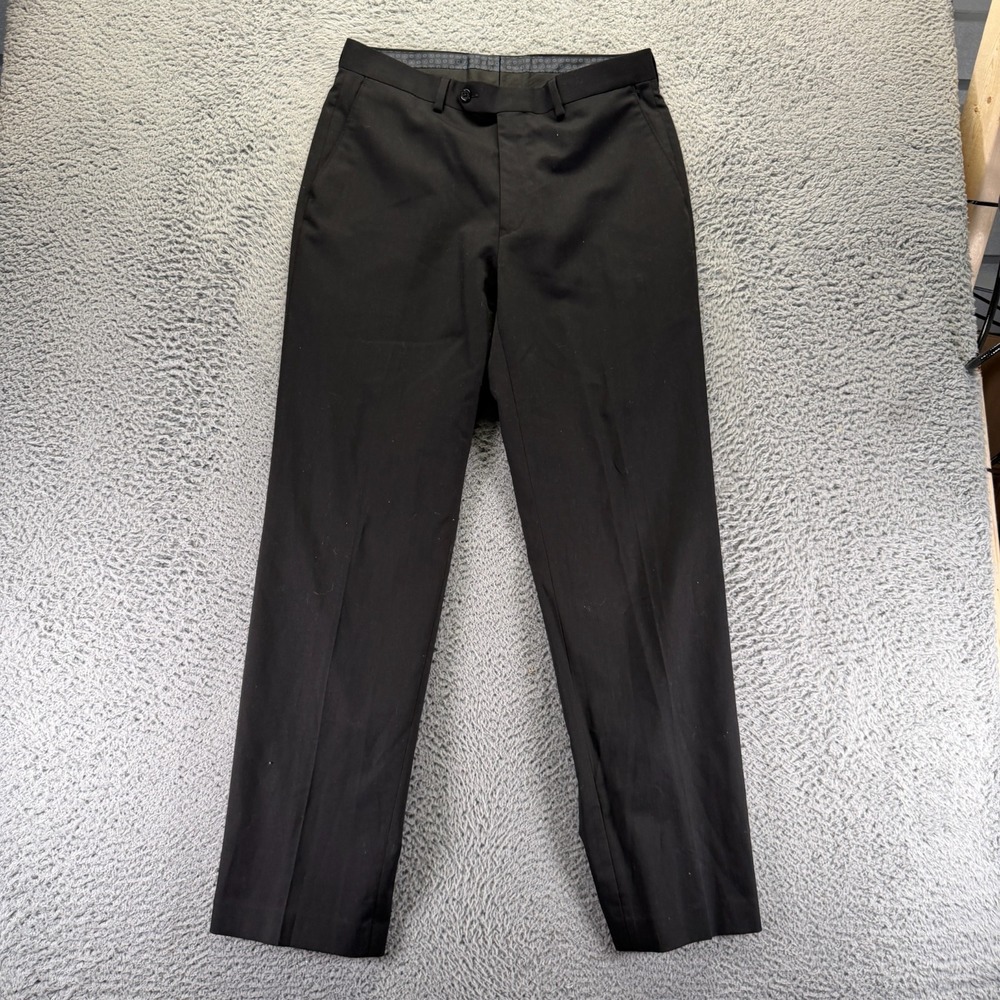 Michael Kors Pant Mens 33x32 Black Polyester Dress Straight Career Preppy Formal